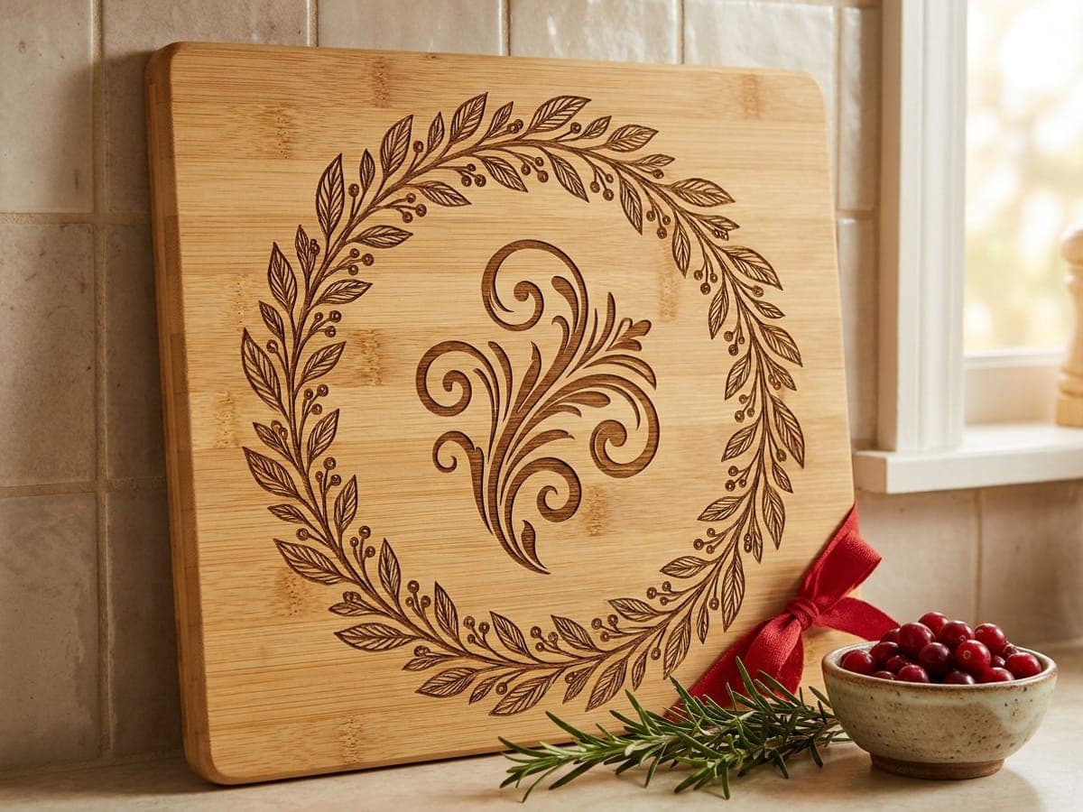Example of cutting boards with name or monogram inlay