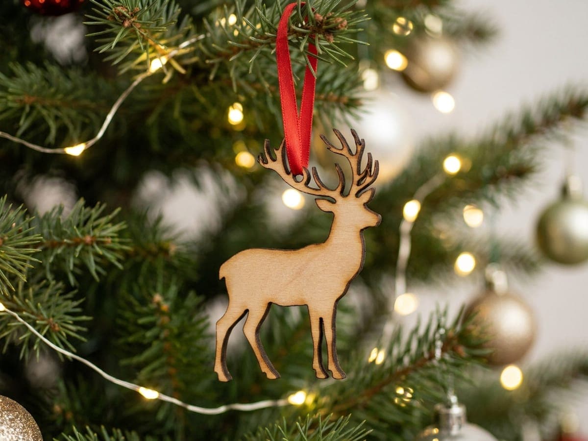 Example of reindeer or silhouette family-name ornaments