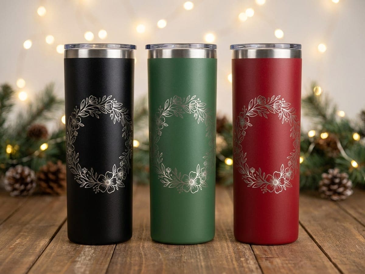 Example of monogrammed tumblers & glassware